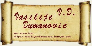 Vasilije Dumanović vizit kartica